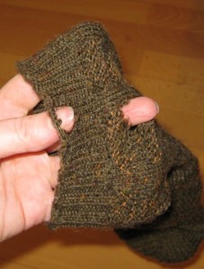 Mottenloch in Socke