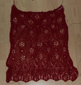roter Lace-Schal