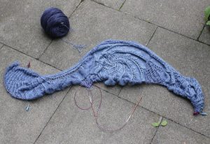 Stricktuch in blau