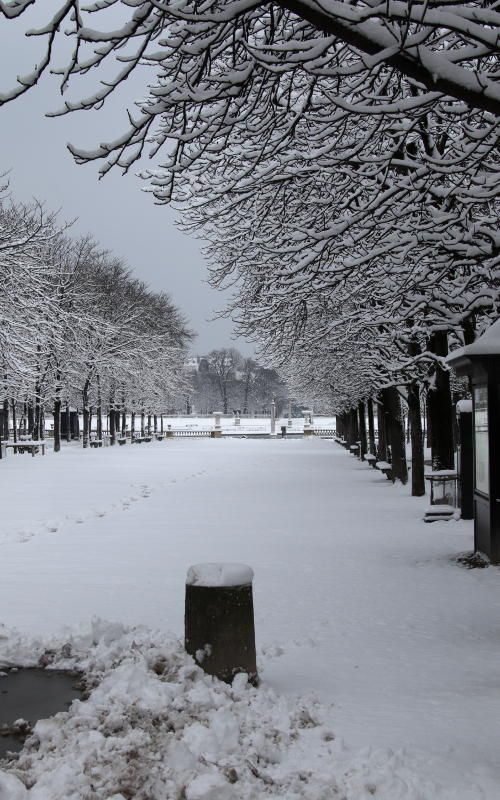 Jardin Luxembourg in Schnee