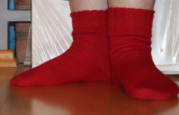 rote Socken aus Fair Alpaka